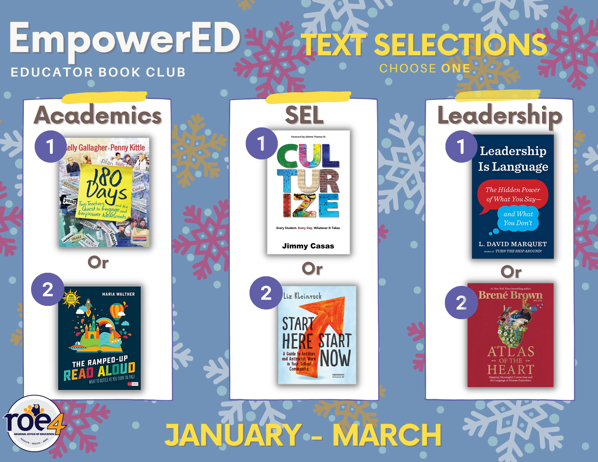 EmpowerED Educator Book Club January March Choice Boards